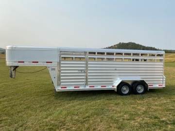 2021 EXISS 7FTX20FT GOOSENECK STOCK TRAILER