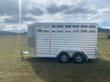 2023 EXISS 7FTX13FT BUMPER PULL STOCK TRAILER
