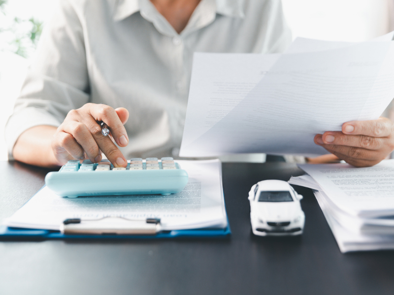 Financing specialist doing the calculations