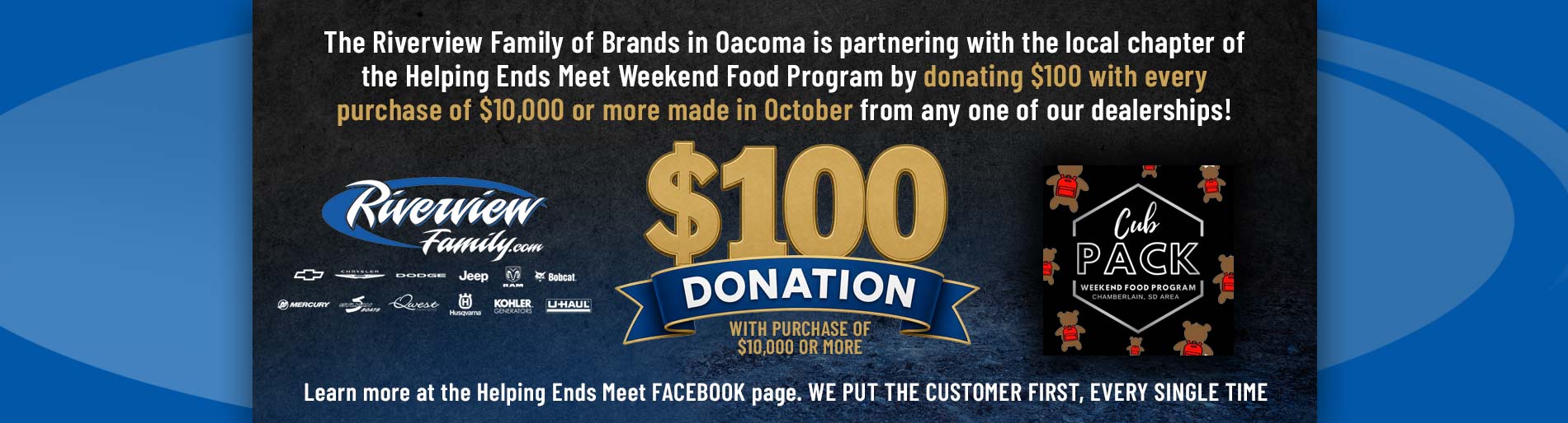 100 to charity