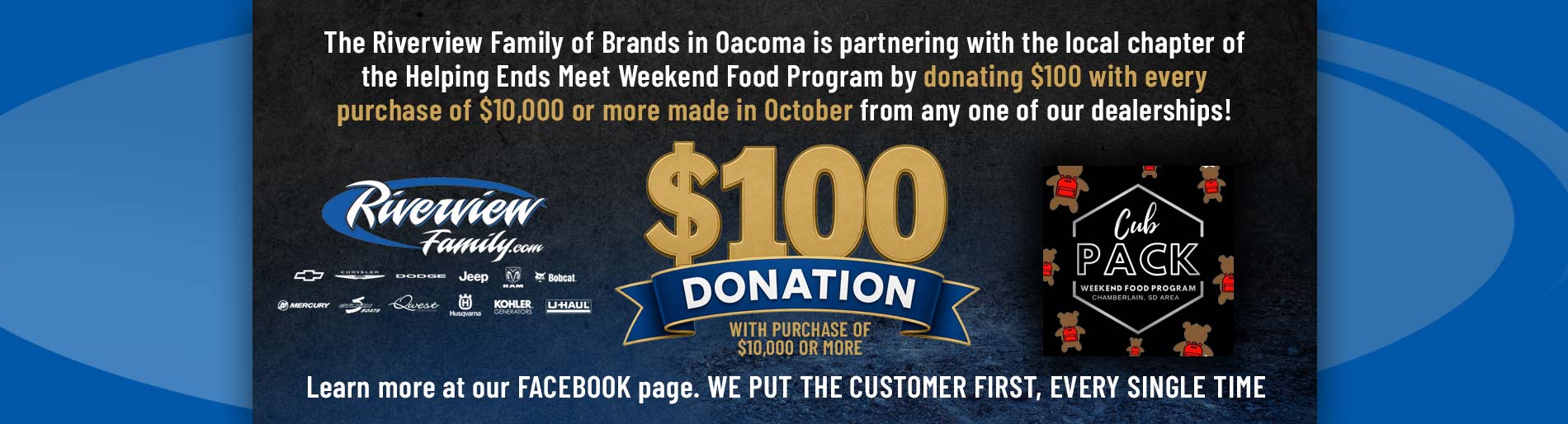 100 to charity