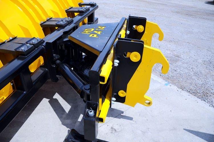 Arctic Sno-Pusher slip-hitch attachment system