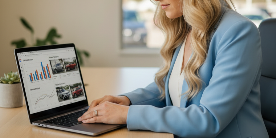 Automotive marketing and analytics work scene