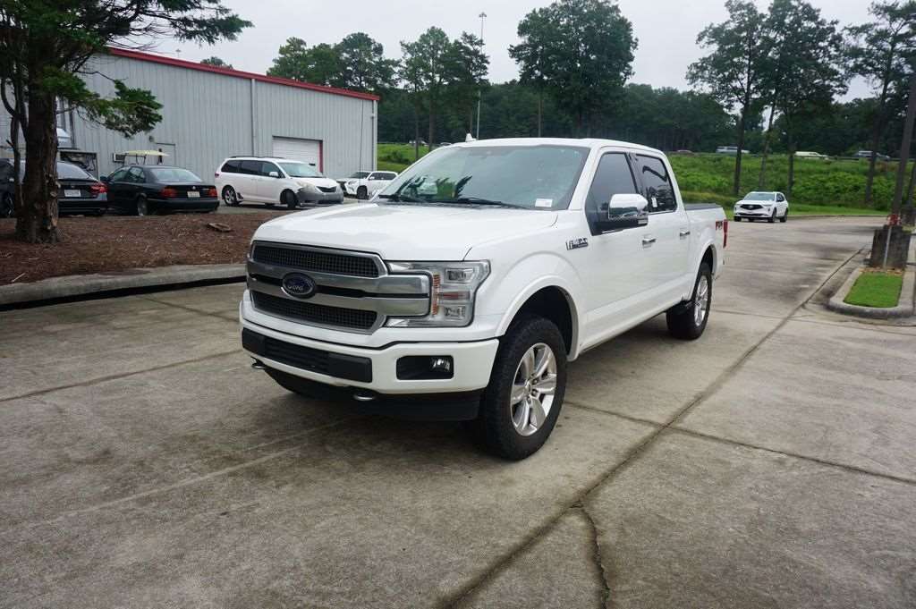 Used 2018 Ford F-150 Platinum exterior, a 13th-generation aluminum-body truck, at Driver's Way in Birmingham, AL