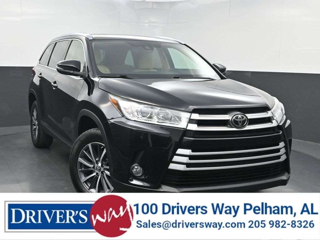 Third-generation used Toyota Highlander XLE exterior, shown here as a 2019 Highlander XLE, at Driver's Way near Birmingham, AL