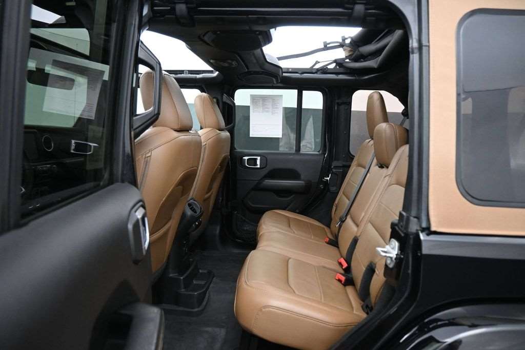 Rear seats of a used 2022 Jeep Wrangler Unlimited four-door