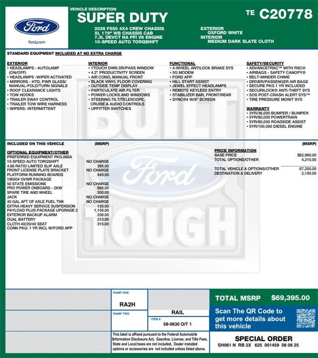 2026 FORD F550