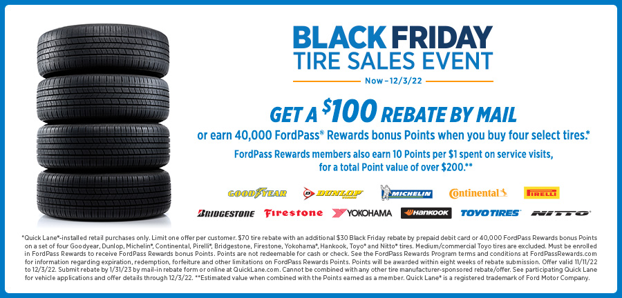 Black Friday tire offer in Brookings