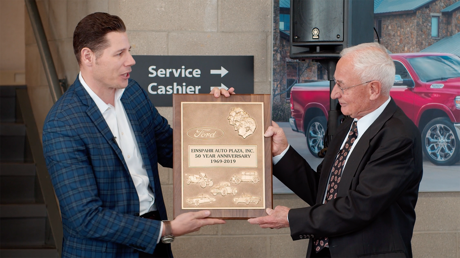 Ron receiving Ford plaque
