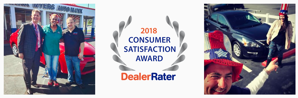 Frank Myers Auto Maxx DealerRater Consumer Satisfaction Award