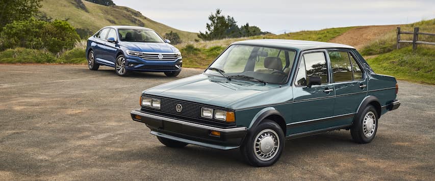 1982 and 2019 Volkswagen Jetta at Frank Meyers Auto Maxx