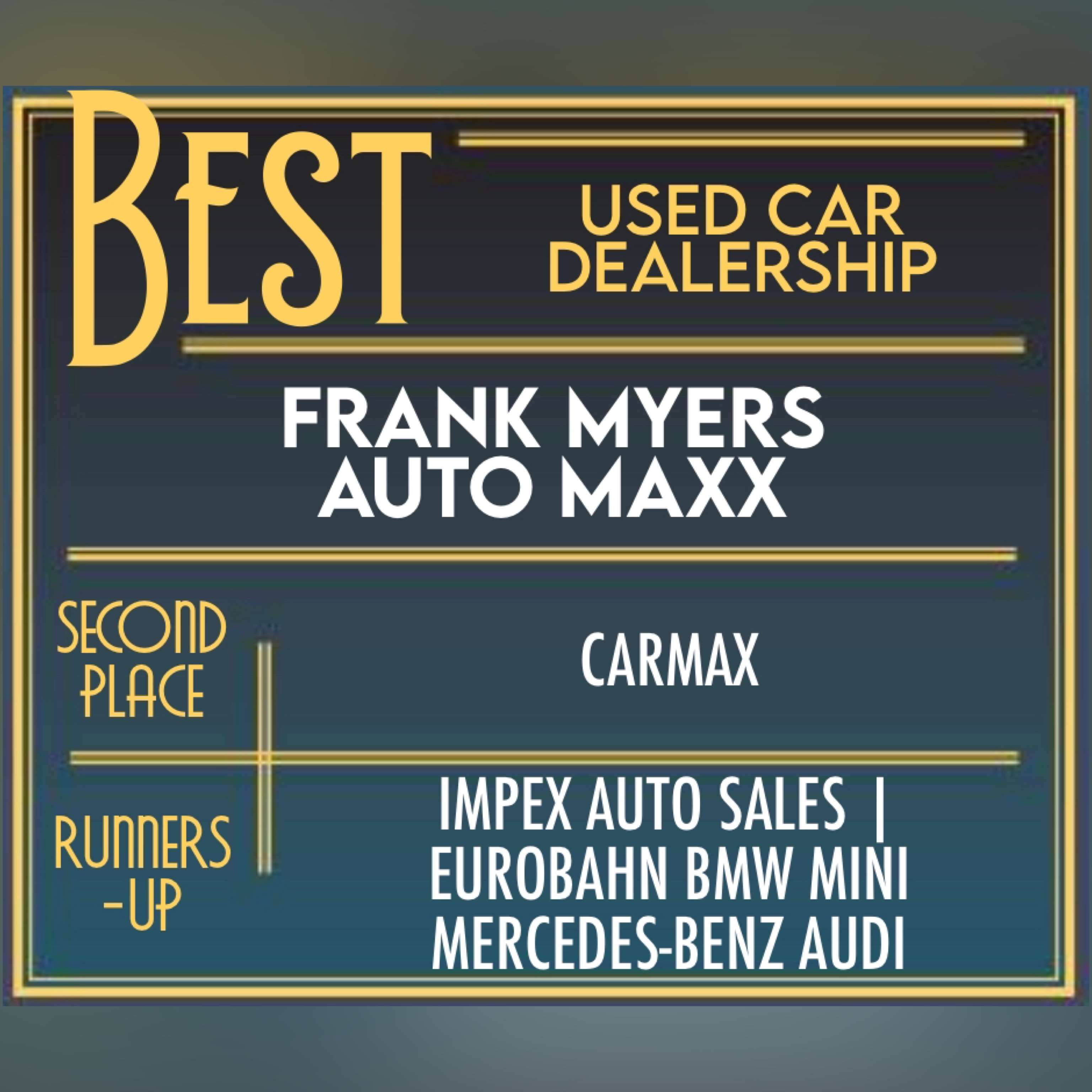 Best Used Car Dealership in the Triad is Frank Myers Auto