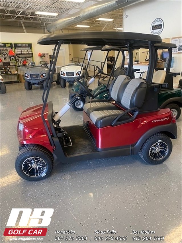Metallic Candy Apple Red 2022 CLUB CAR Onward 2P Electric golf cart for