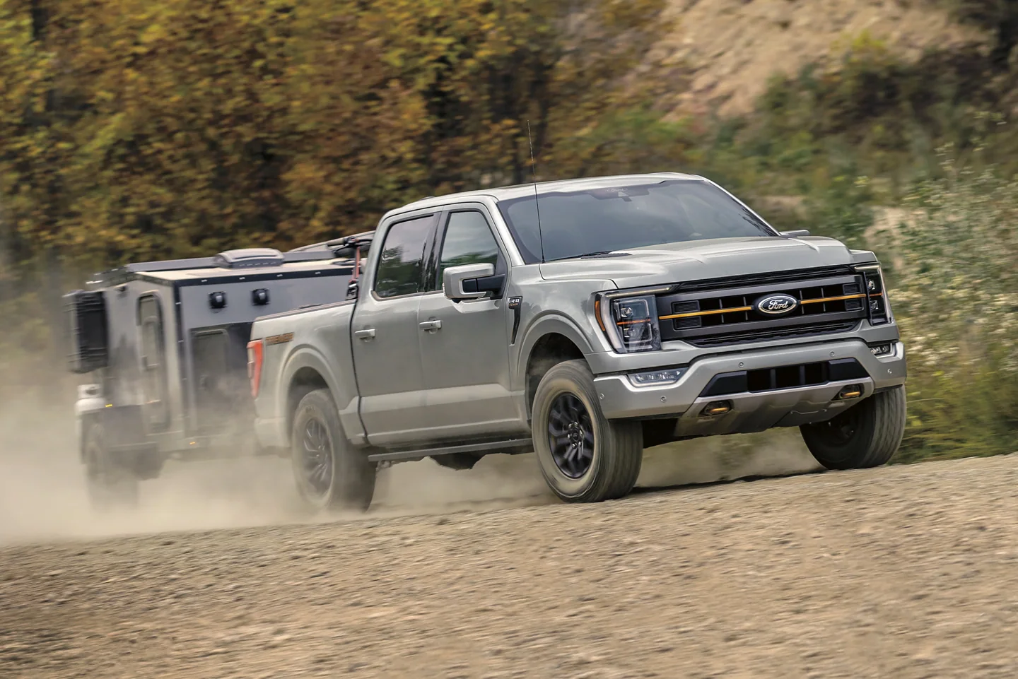 Used Ford F-150 towing a trailer
