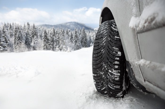 tire in snow